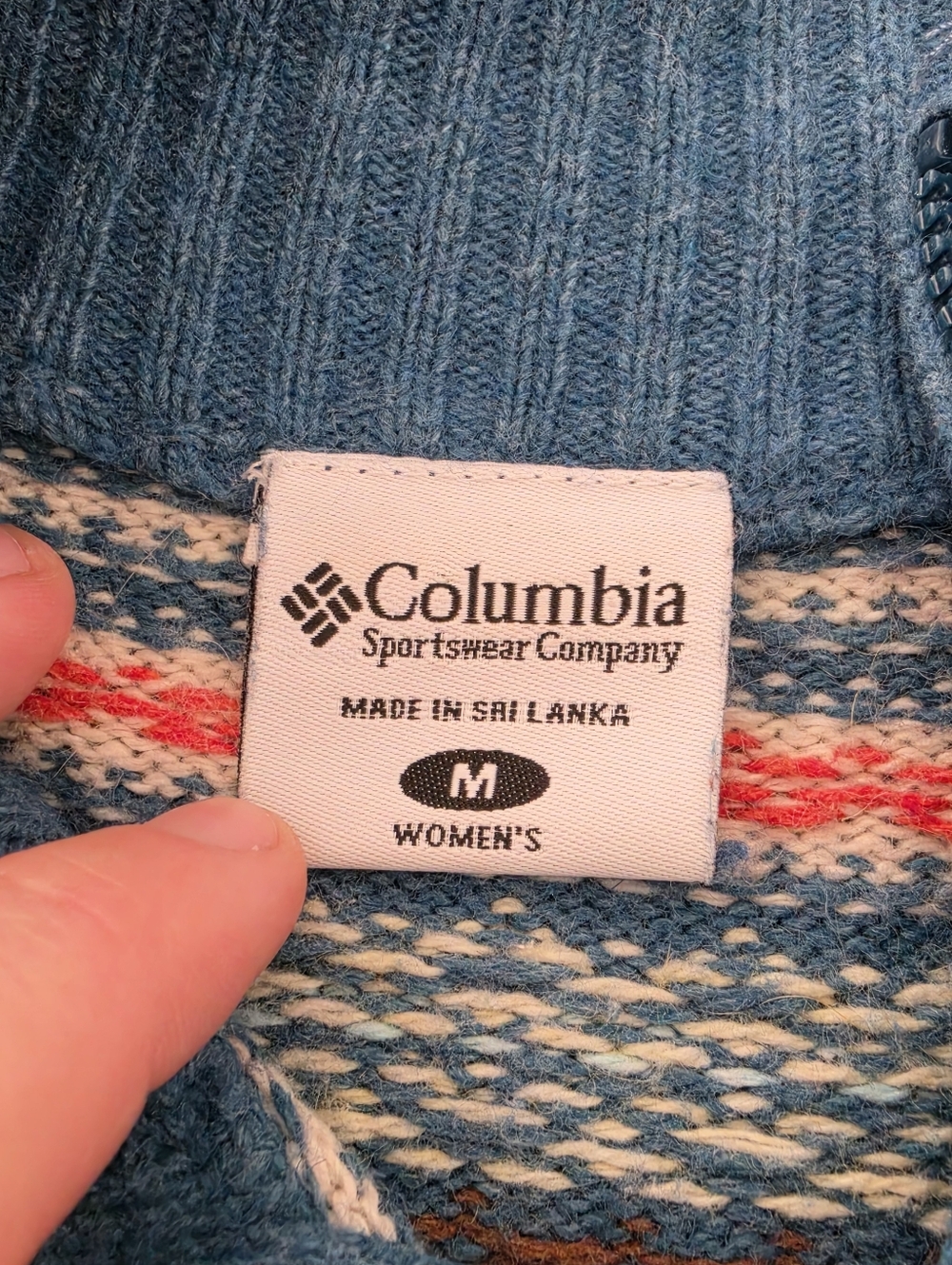Columbia Fair Isle Full Zip Sweater Women’s Medium Nordic Knit Outdoor Gorpcore - Picture 6 of 13